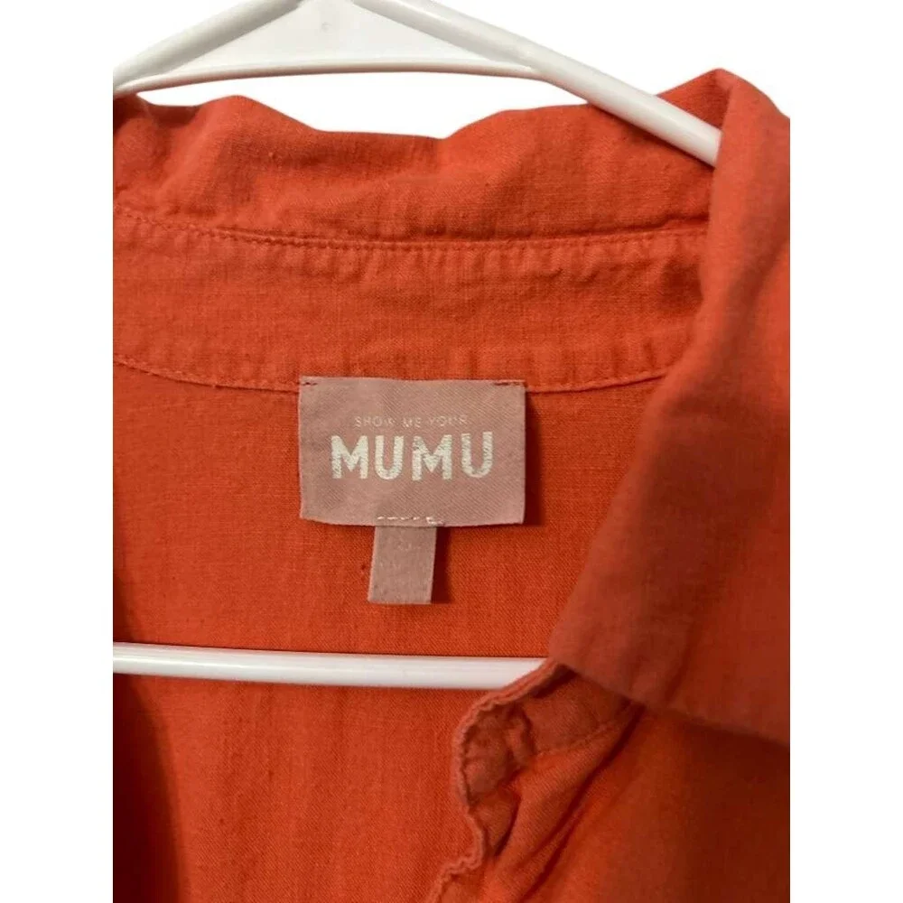 Show me your Mumu Button Down Long Sleeve Women Small Salmon Oversized Blouse